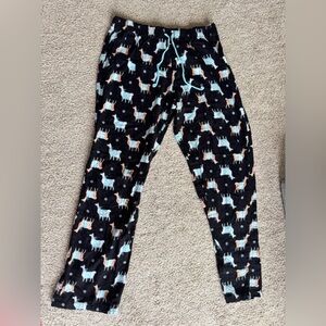 Sonoma Black and Blue Pajama Bottoms with Playful llama Print